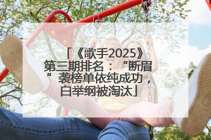 《歌手2025》第三期排名：“断眉”袭榜单依纯成功，白举纲被淘汰