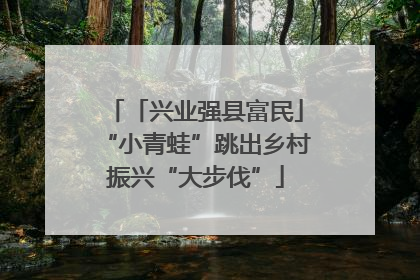 「兴业强县富民」“小青蛙”跳出乡村振兴“大步伐”