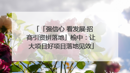 「强信心 看发展·招商引资拼落地」榆中：让大项目好项目落地见效