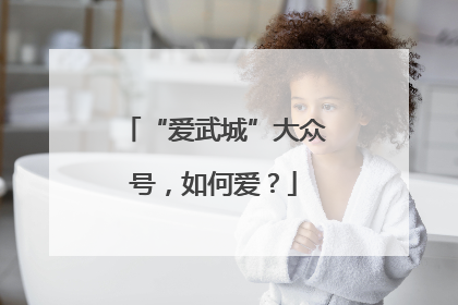 “爱武城”大众号，如何爱？