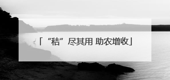 “秸”尽其用 助农增收