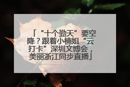 “十个勤天”要空降？跟着小楠姐“云打卡”深圳文博会，美丽浙江同步直播