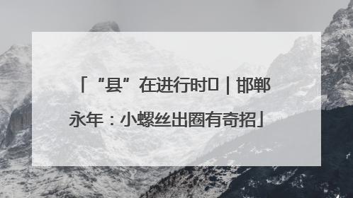 “县”在进行时⑬｜邯郸永年：小螺丝出圈有奇招