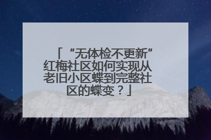 “无体检不更新”红梅社区如何实现从老旧小区蝶到完整社区的蝶变？