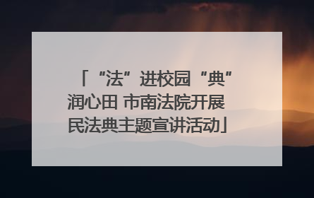 “法”进校园“典”润心田 市南法院开展民法典主题宣讲活动