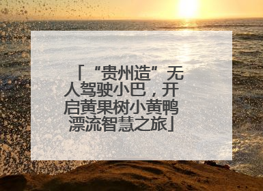 “贵州造”无人驾驶小巴，开启黄果树小黄鸭漂流智慧之旅