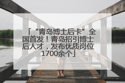 “青岛博士后卡”全国首发！青岛招引博士后人才，发布优质岗位1700余个