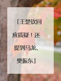 王楚钦回应质疑！还提到马龙、樊振东