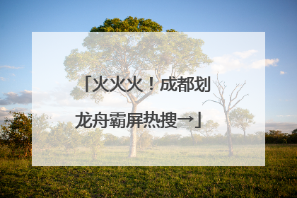 火火火！成都划龙舟霸屏热搜→