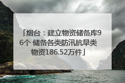 烟台：建立物资储备库96个 储备各类防汛抗旱类物资186.52万件