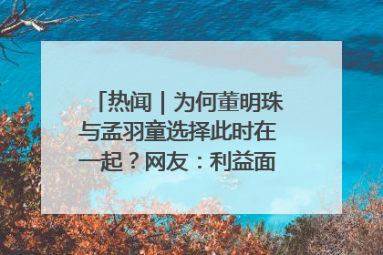 热闻｜为何董明珠与孟羽童选择此时在一起？网友：利益面前啥都能和解
