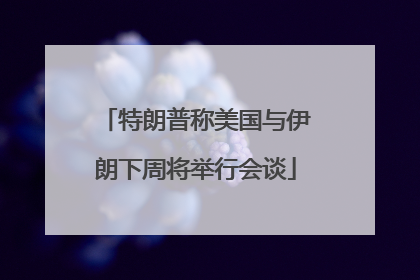 特朗普称美国与伊朗下周将举行会谈