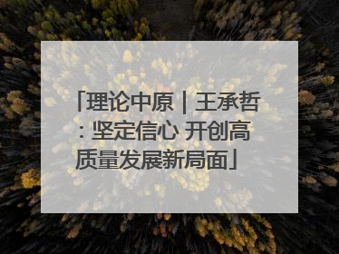 理论中原｜王承哲：坚定信心 开创高质量发展新局面