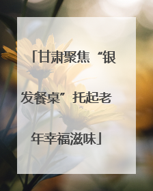 甘肃聚焦“银发餐桌”托起老年幸福滋味
