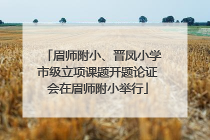 眉师附小、晋凤小学市级立项课题开题论证会在眉师附小举行