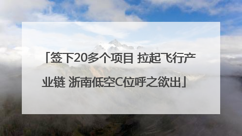 签下20多个项目 拉起飞行产业链 浙南低空C位呼之欲出