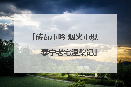 砖瓦重吟 烟火重现——泰宁老宅涅槃记