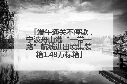 端午通关不停歇，宁波舟山港“一带一路”航线进出境集装箱1.48万标箱