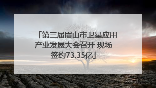 第三届眉山市卫星应用产业发展大会召开 现场签约73.35亿