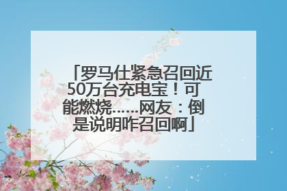 罗马仕紧急召回近50万台充电宝！可能燃烧……网友：倒是说明咋召回啊