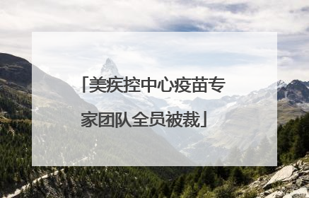 美疾控中心疫苗专家团队全员被裁