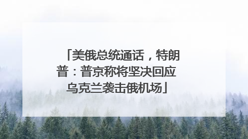 美俄总统通话，特朗普：普京称将坚决回应乌克兰袭击俄机场