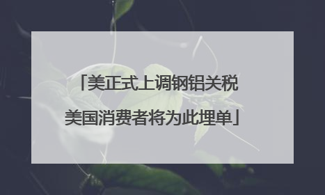 美正式上调钢铝关税 美国消费者将为此埋单