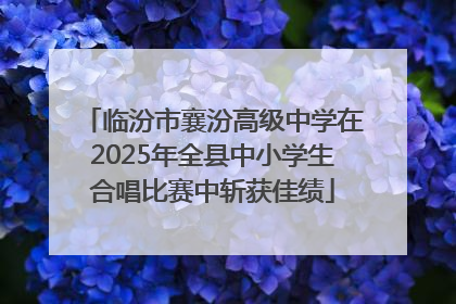 临汾市襄汾高级中学在2025年全县中小学生合唱比赛中斩获佳绩