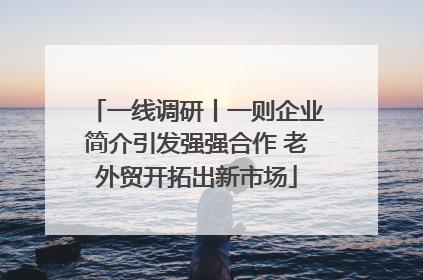 一线调研丨一则企业简介引发强强合作 老外贸开拓出新市场