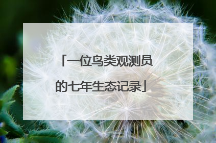 一位鸟类观测员的七年生态记录