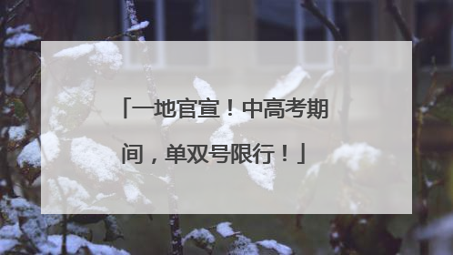 一地官宣！中高考期间，单双号限行！
