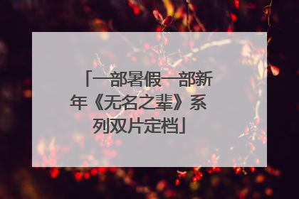 一部暑假一部新年《无名之辈》系列双片定档
