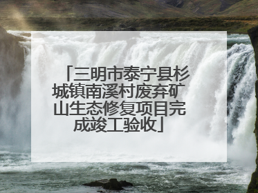三明市泰宁县杉城镇南溪村废弃矿山生态修复项目完成竣工验收