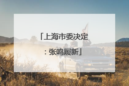 上海市委决定：张鸣履新