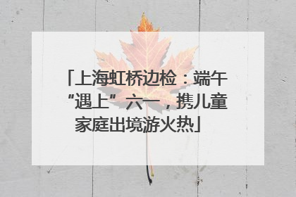 上海虹桥边检：端午“遇上”六一，携儿童家庭出境游火热