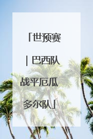 世预赛｜巴西队战平厄瓜多尔队