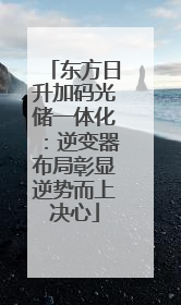东方日升加码光储一体化：逆变器布局彰显逆势而上决心