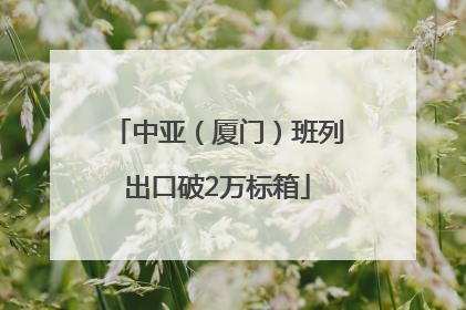 中亚（厦门）班列出口破2万标箱
