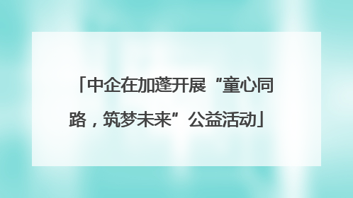 中企在加蓬开展“童心同路，筑梦未来”公益活动