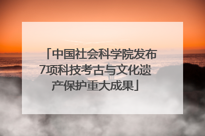 中国社会科学院发布7项科技考古与文化遗产保护重大成果