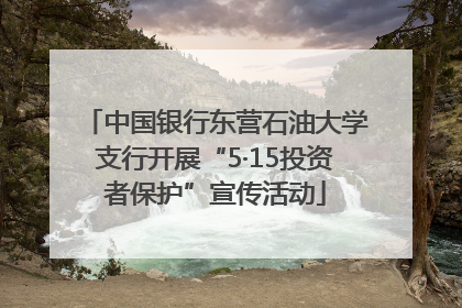 中国银行东营石油大学支行开展“5·15投资者保护”宣传活动