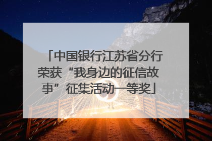 中国银行江苏省分行荣获“我身边的征信故事”征集活动一等奖