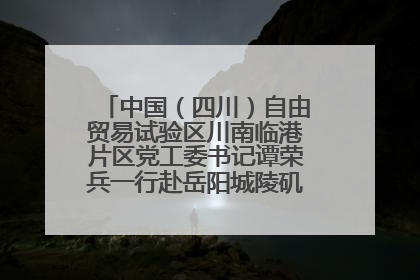 中国（四川）自由贸易试验区川南临港片区党工委书记谭荣兵一行赴岳阳城陵矶综保区考察