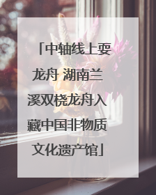 中轴线上耍龙舟 湖南兰溪双桡龙舟入藏中国非物质文化遗产馆