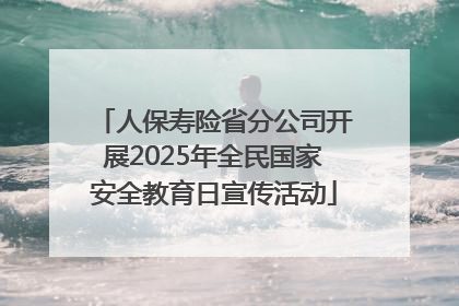 人保寿险省分公司开展2025年全民国家安全教育日宣传活动