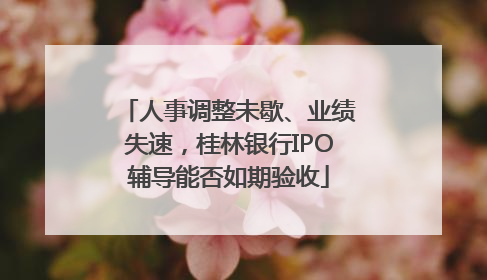 人事调整未歇、业绩失速，桂林银行IPO辅导能否如期验收