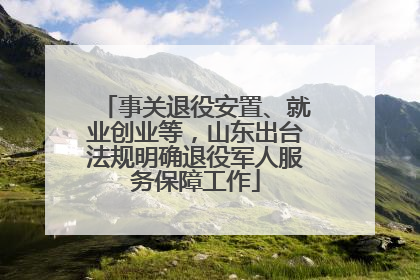 事关退役安置、就业创业等，山东出台法规明确退役军人服务保障工作