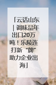 云话山东｜调味品年出口20万吨！乐陵连打新“牌”助力企业出海