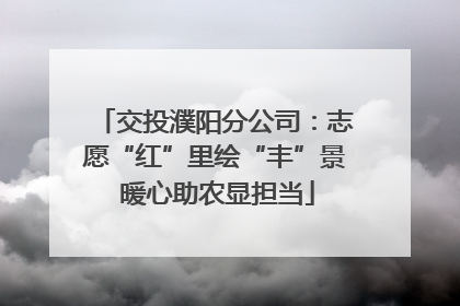 交投濮阳分公司：志愿“红”里绘“丰”景 暖心助农显担当