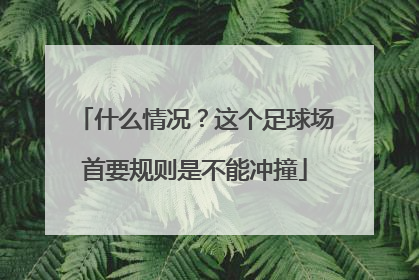 什么情况？这个足球场首要规则是不能冲撞